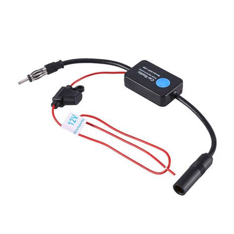 Antenna Amplifier, Signal Booster Universal 12V Car FM AM Radio Antenna ...