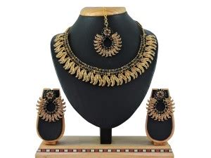 KAHAR CREATION Alloy Gold-plated Green Jewellery Set Price in India ...
