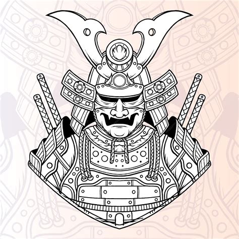 Simple Samurai Armor Drawing