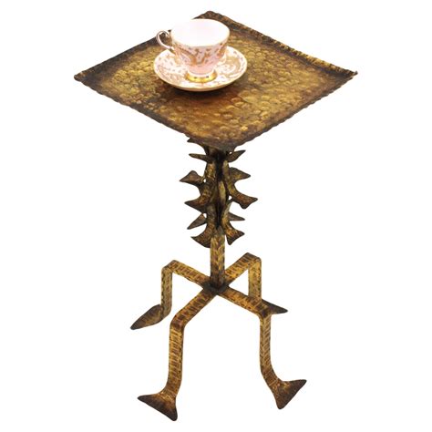 Spanish Gilt Iron Drinks Side Table / Martini Table, 1950s For Sale at ...