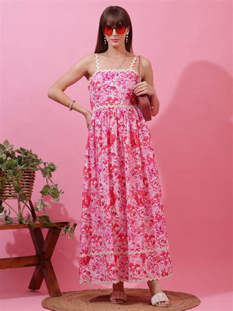 Pastel Bloom Shoulder Straps Maxi Dress by Wyshlist