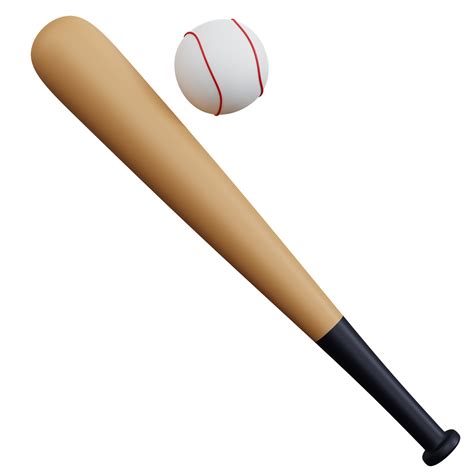 3d rendering baseball bat with ball isolated 11192501 PNG
