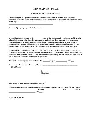 Bill Of Sale Form Tennessee Lien Waiver Form | pdfFiller