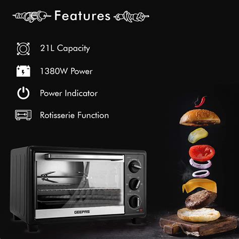 Geepas GO4464 Electric Oven with Rotisserie, 21L- Buy Online in India ...