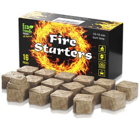 Fire Starter -16 pc Fire Starters for Campfires. Charcoal Grill Starter ...