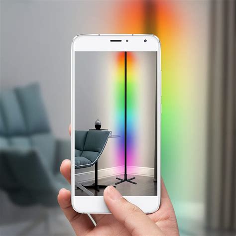 Buy YQL RGB led Corner Floor lamp 57'' Bluetooth app Gaming Light bar ...