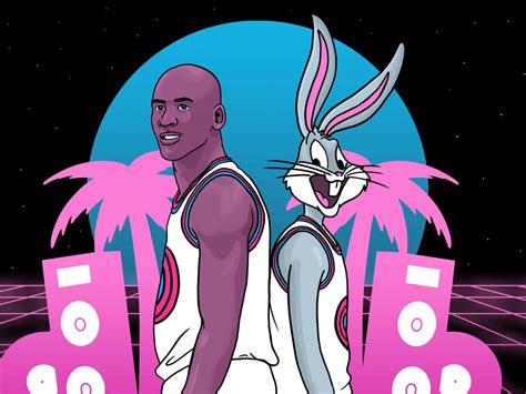 Download Cool Space Jam Bugs Bunny Michael Jordan Vector Wallpaper ...