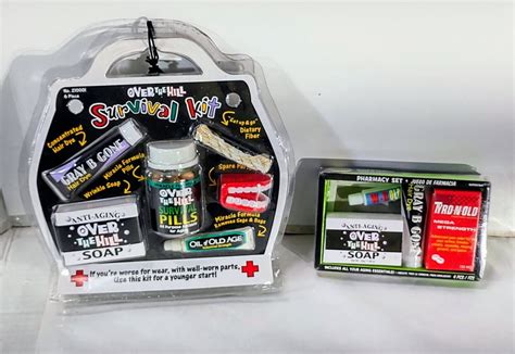 Over The Hill Survival Kit Party Gag Gift Novelty & Pharmacy set Old ...