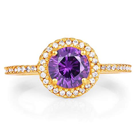 Buy Johareez 2.40gms Amethyst Cubic Zirconia & White Cubic Zirconia ...