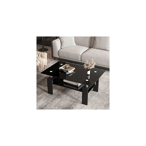 Buy Rectangle Glass Coffee Table, Glass Top End Table Clear Coffee ...