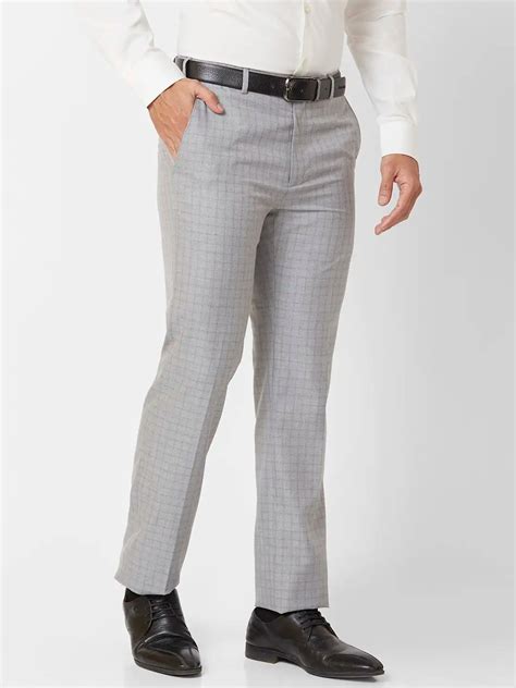 Raymond Contemporary Fit Checkered Medium Grey Trouser – MyRaymond