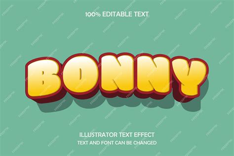 Premium Vector | Bonny,3d editable text effect plump style