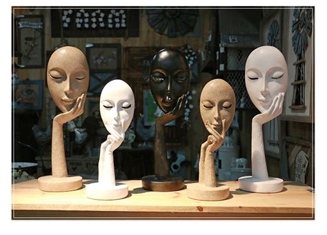 北欧风格人物面具咖啡厅摆件 拍摄道具艺术装饰抽象人物雕塑摆设-阿里巴巴