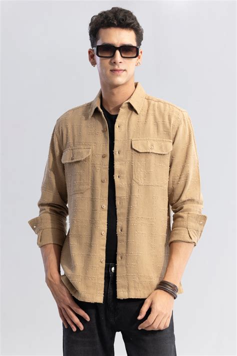 Buy Men's Fabric Fusion Brown Shirt Online | SNITCH