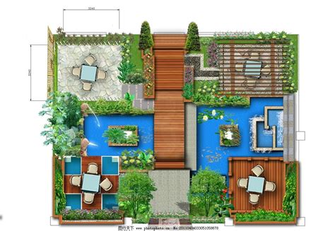 屋顶花园景观设计图_土巴兔装修效果图
