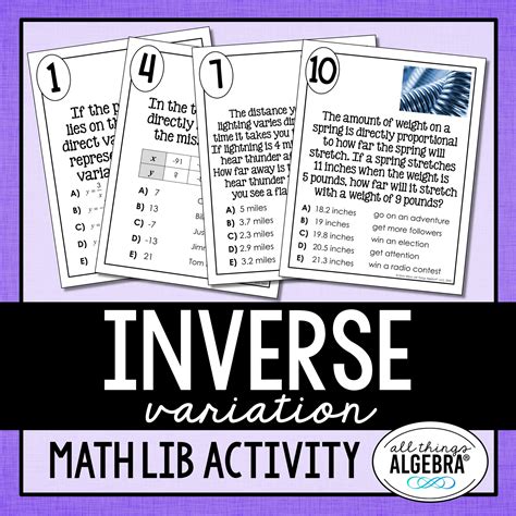 Image result for Inverse Variation Math