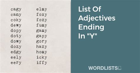 List Of Adjectives With 5 Letters