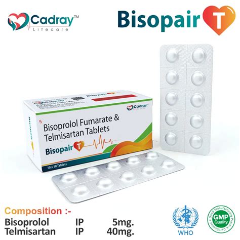 Bisoprolol 5mg + Telmisartan 40mg Bisopair T Tablet