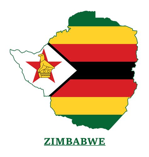 Zimbabwe National Flag Map Design, Illustration Of Zimbabwe Country Flag Inside The Map 12905996 ...