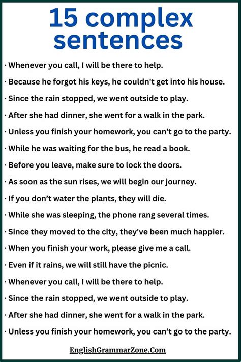 Examples of Complex Sentences 的图像结果