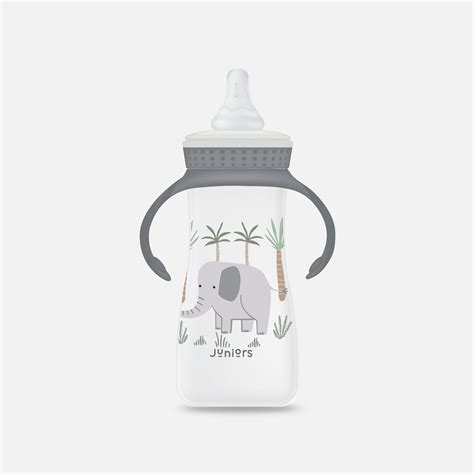 Buy Juniors Elephant Print Feeding Bottle with Handle - 250 ml from ...