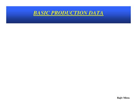Production Processes - BASIC PRODUCTION DATA EVOLUTION OF PPC SYSTEMS ...