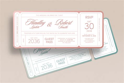 Wedding Ticket Invitation Template - BrandPacks
