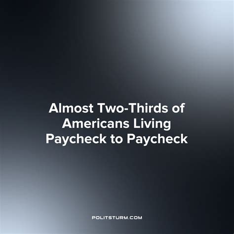 Almost Two-Thirds of Americans Living Paycheck to Paycheck