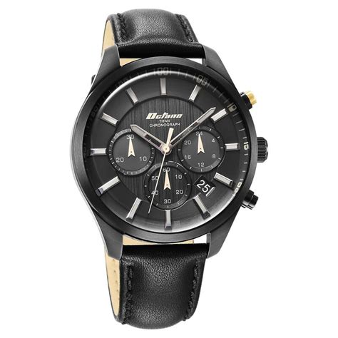 Buy Online Titan Octane Classic Sporty Black Dial Chronograph Leather ...