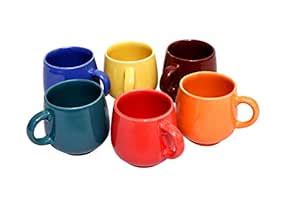 Buy JRP MART New Ceramic Multi Color Medium Size Tea/Coffee Cups 130 ml ...