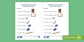 Checklist: Rutinas para la lonchera (teacher made) - Twinkl