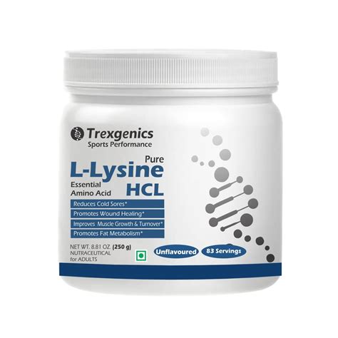 Trexgenics L-LYSINE HCL PURE POWDER Essential amino acid Cold Sores ...