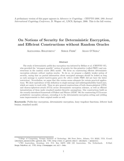 Deterministic Encryption 的图像结果