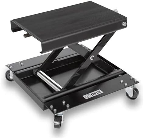 Pyle Motorcycle Scissor Jack Lift w/ Dolly - Portable EZ Bike Rack ...