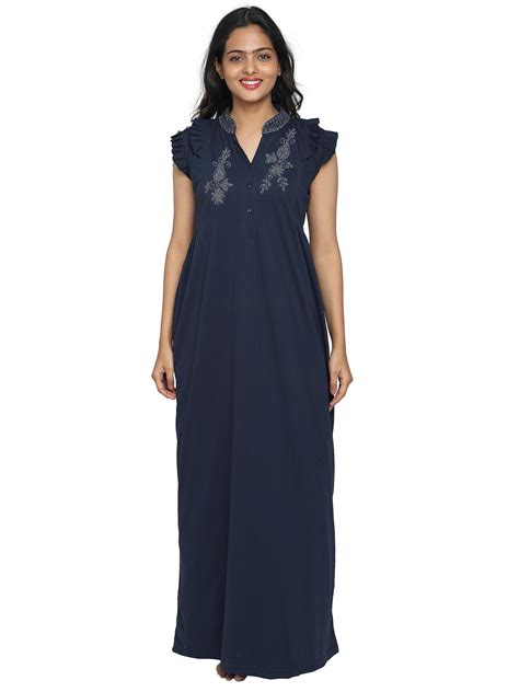 9shines Label Cotton Designer Nighty for Women | Nightdress | Night ...
