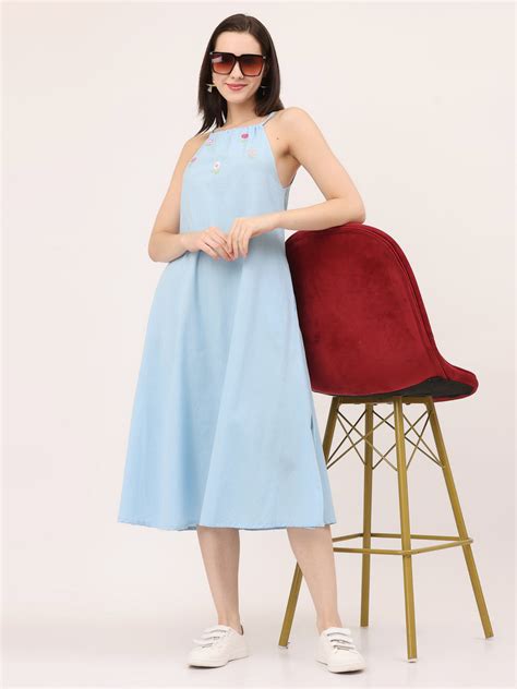 HALTER EMBROIDERED DRESS- Summer Song – The Pink Tint Store