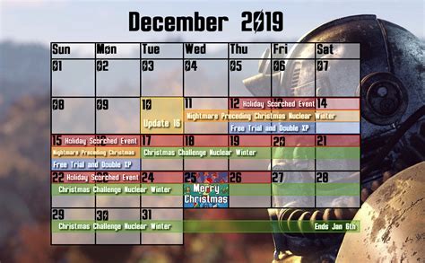 December Events Calendar : fo76