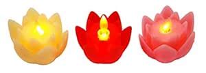 Buy AFTERSTITCH Lotus Flower Shape LED Candles Lights Diya for Home ...