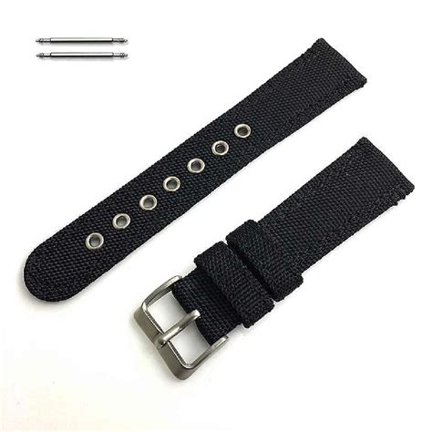 Citizen Compatible Black Military Style Nylon Strap 22mm Replacement ...