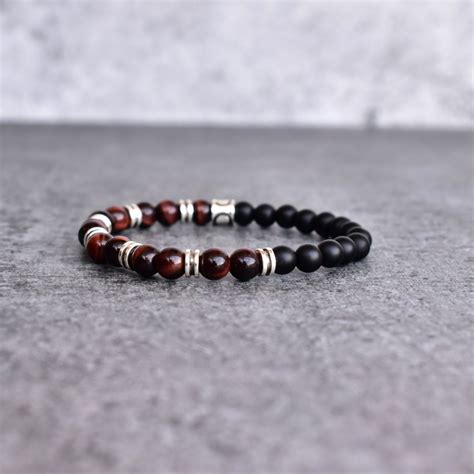 Buy Passion - Red Tiger Eye and Black Onyx Bracelet Online at Keeta Luxury