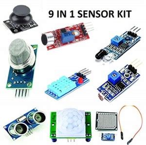 Techleads Mini Sensor Kit Pir, Ultrasonic Sensor, IR Sensor, LDR, Rain ...