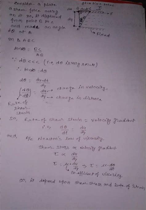 Newtonandrsquo;s law of viscosity depends upon thea)stress and strain ...