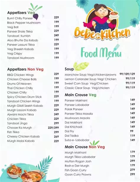 Bebe Da Kitchen Menu, Menu for Bebe Da Kitchen , Baner, Pune, Pune