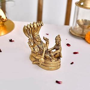Buy CraftVatika Brass Vishnu Narayan Resting on Sheshnaag with Laxmi ...