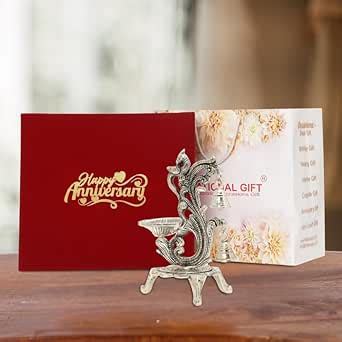 Buy STARLIGHT Silver Plated Metal Jyot Diya with Oxidized Finish and ...