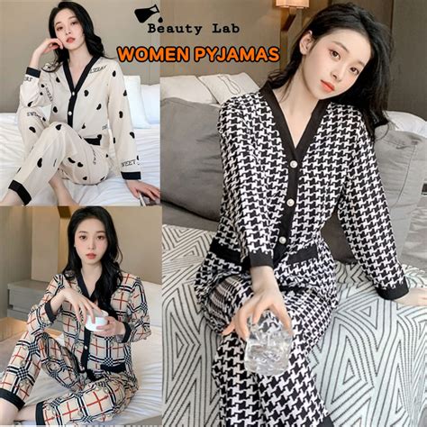 Plus Size pyjamas women Silk sleepwear pyjamas women Set Baju Tidur ...