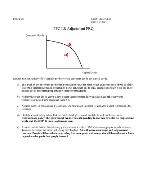 Adjust Lrppc - ap econ practice frq answer key - Period: A1 Name: Chloe ...