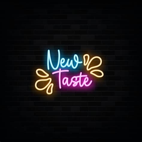New taste neon signs style text vector | Premium Vector