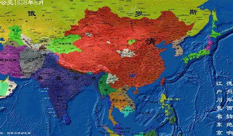 公元1868年8月清朝地图【中国清代地图】_好学历史网