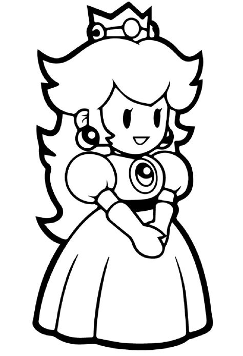 Super Mario Princess Peach Coloring Pages